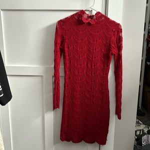 Nightcap clothing red lace dress.